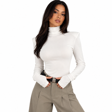 Load image into Gallery viewer, High Shoulder Turtleneck Top