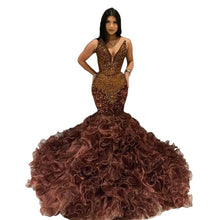 Load image into Gallery viewer, Crystal Ruffle Mermaid Dress