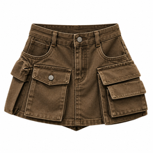Load image into Gallery viewer, Vintage Multi-Pocket Denim Skirt