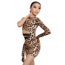 Load image into Gallery viewer, Leopard Hollow Out One-Sleeve Dress-Modern Baby Las Vegas
