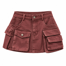 Load image into Gallery viewer, Vintage Multi-Pocket Denim Skirt