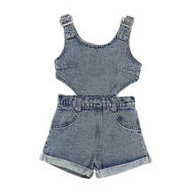 Load image into Gallery viewer, Denim Hollow Out Jumpsuit-Modern Baby Las Vegas