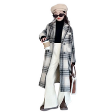Load image into Gallery viewer, Long Plaid Wool Coat-Modern Baby Las Vegas