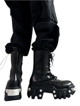 Load image into Gallery viewer, Lace-Up Punk Metal Boots-Modern Baby Las Vegas