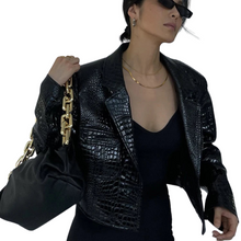 Load image into Gallery viewer, Croc Print Leather Jacket-Modern Baby Las Vegas