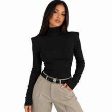 Load image into Gallery viewer, High Shoulder Turtleneck Top