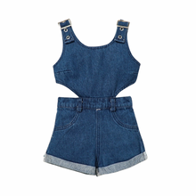 Load image into Gallery viewer, Denim Hollow Out Jumpsuit-Modern Baby Las Vegas