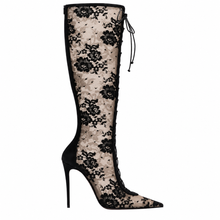 Load image into Gallery viewer, Pointed Toe Lace Mesh Boots