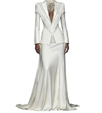 Load image into Gallery viewer, Tassel Blazer Ruched Skirt Set