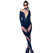Load image into Gallery viewer, Patch Mesh Long Sleeve Jumpsuit-Modern Baby Las Vegas
