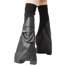Load image into Gallery viewer, Knit Patch Leather Pocket Leg Warmers-Modern Baby Las Vegas