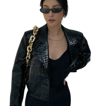 Load image into Gallery viewer, Croc Print Leather Jacket-Modern Baby Las Vegas