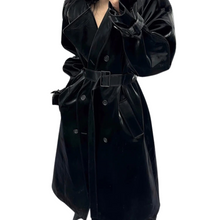 Load image into Gallery viewer, Extra Long Patent Leather Trench Coat-Modern Baby Las Vegas