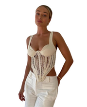 Load image into Gallery viewer, White Irregular Knit Tank Top-Modern Baby Las Vegas