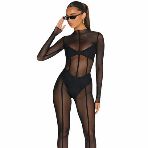Striped Mesh Jumpsuit-Modern Baby Las Vegas