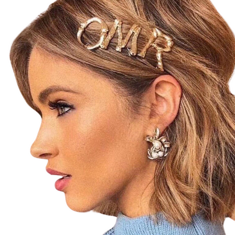 Personalized Gold Letter Hair Clip-Modern Baby Las Vegas