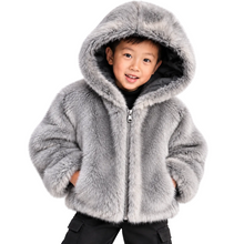 Load image into Gallery viewer, Fur Hooded Coat