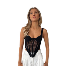 Load image into Gallery viewer, White Irregular Knit Tank Top-Modern Baby Las Vegas