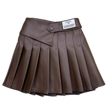 Load image into Gallery viewer, Patch Pleated Leather Skirt