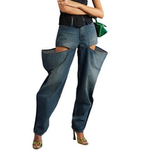 Load image into Gallery viewer, Loose Hollow-Out Wide Hip Denim Jeans-Modern Baby Las Vegas