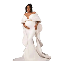 Load image into Gallery viewer, Caped Shoulder Mermaid Maternity Dress
