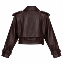 Load image into Gallery viewer, Genuine Leather Cropped Jacket