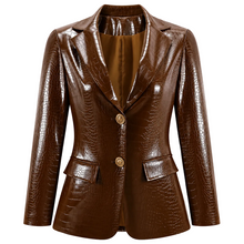 Load image into Gallery viewer, Croc Leather Blazer