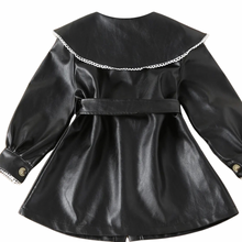 Load image into Gallery viewer, Belted Leather Lace Collar Dress-Modern Baby Las Vegas