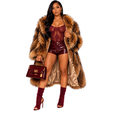 Load image into Gallery viewer, Burgundy Lace Bodysuit And Shorts Set