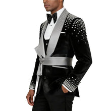 Load image into Gallery viewer, Crystal Beaded Belted Suit