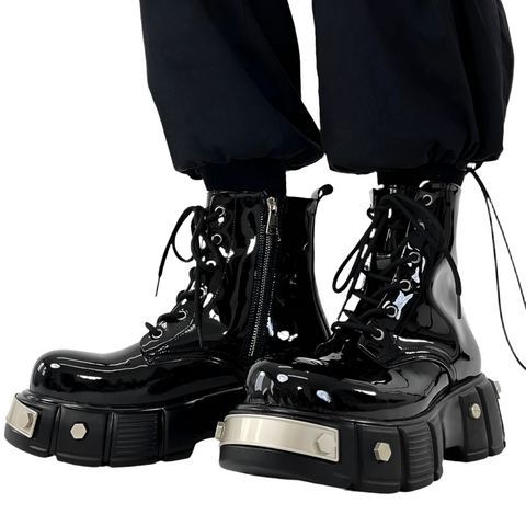 Metal Military Combat Boots-Modern Baby Las Vegas