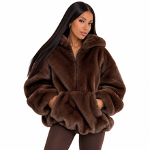 Load image into Gallery viewer, Luxe Fur Zipper Jacket