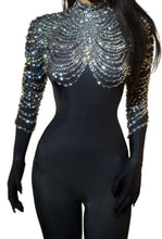Load image into Gallery viewer, Crystal Drip Shoulder Jumpsuit-Modern Baby Las Vegas