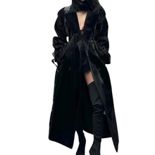 Load image into Gallery viewer, Extra Long Patent Leather Trench Coat-Modern Baby Las Vegas