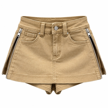 Load image into Gallery viewer, Black Side Zipper Denim Skirt