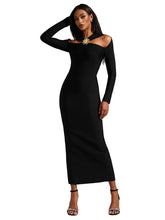 Load image into Gallery viewer, Hollow Out Gold Accent Dress