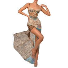 Load image into Gallery viewer, Leopard Paisley Patch Maxi Dress
