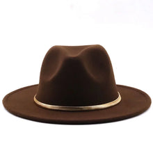 Load image into Gallery viewer, Gold Accent Fedora Hat