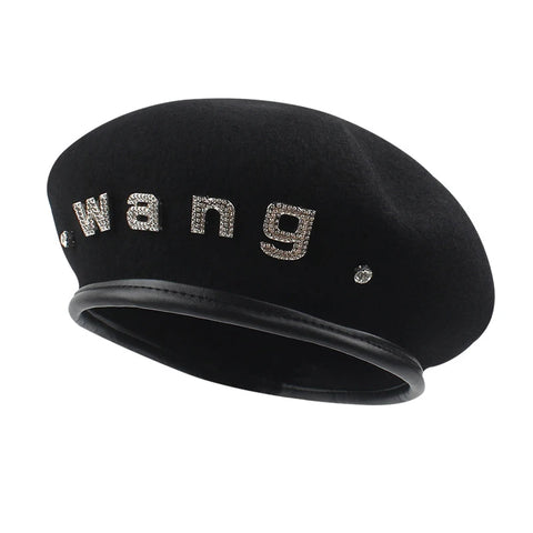 Rhinestone Letter Beret Hat-Modern Baby Las Vegas