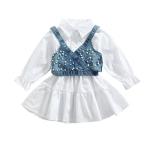 Load image into Gallery viewer, Pearl Beaded Vest Dress Set-Modern Baby Las Vegas
