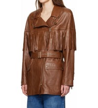 Load image into Gallery viewer, Fringe Leather Jacket