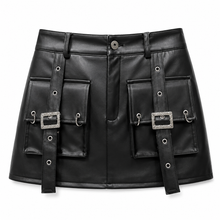 Load image into Gallery viewer, Large Pocket Leather Skirt