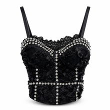 Load image into Gallery viewer, Black Crystal Lace Set