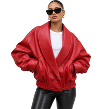 Load image into Gallery viewer, Button Leather Jacket