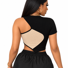 Load image into Gallery viewer, Ribbed Patch Crop Top