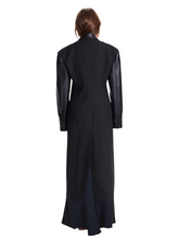 Load image into Gallery viewer, Leather Sleeve Patch Trench Coat-Modern Baby Las Vegas