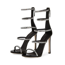 Load image into Gallery viewer, Ankle-Strap Crystal Stilettos-Modern Baby Las Vegas