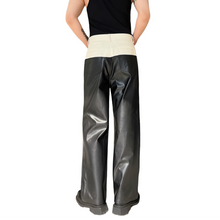 Load image into Gallery viewer, Patch Contrast Leather Pants-Modern Baby Las Vegas