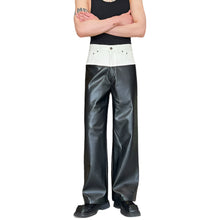 Load image into Gallery viewer, Patch Contrast Leather Pants-Modern Baby Las Vegas