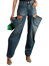 Load image into Gallery viewer, Loose Hollow-Out Wide Hip Denim Jeans-Modern Baby Las Vegas